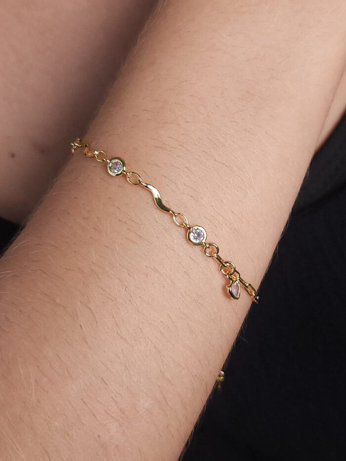 Pulseira ponto de luz detalhe ondulado