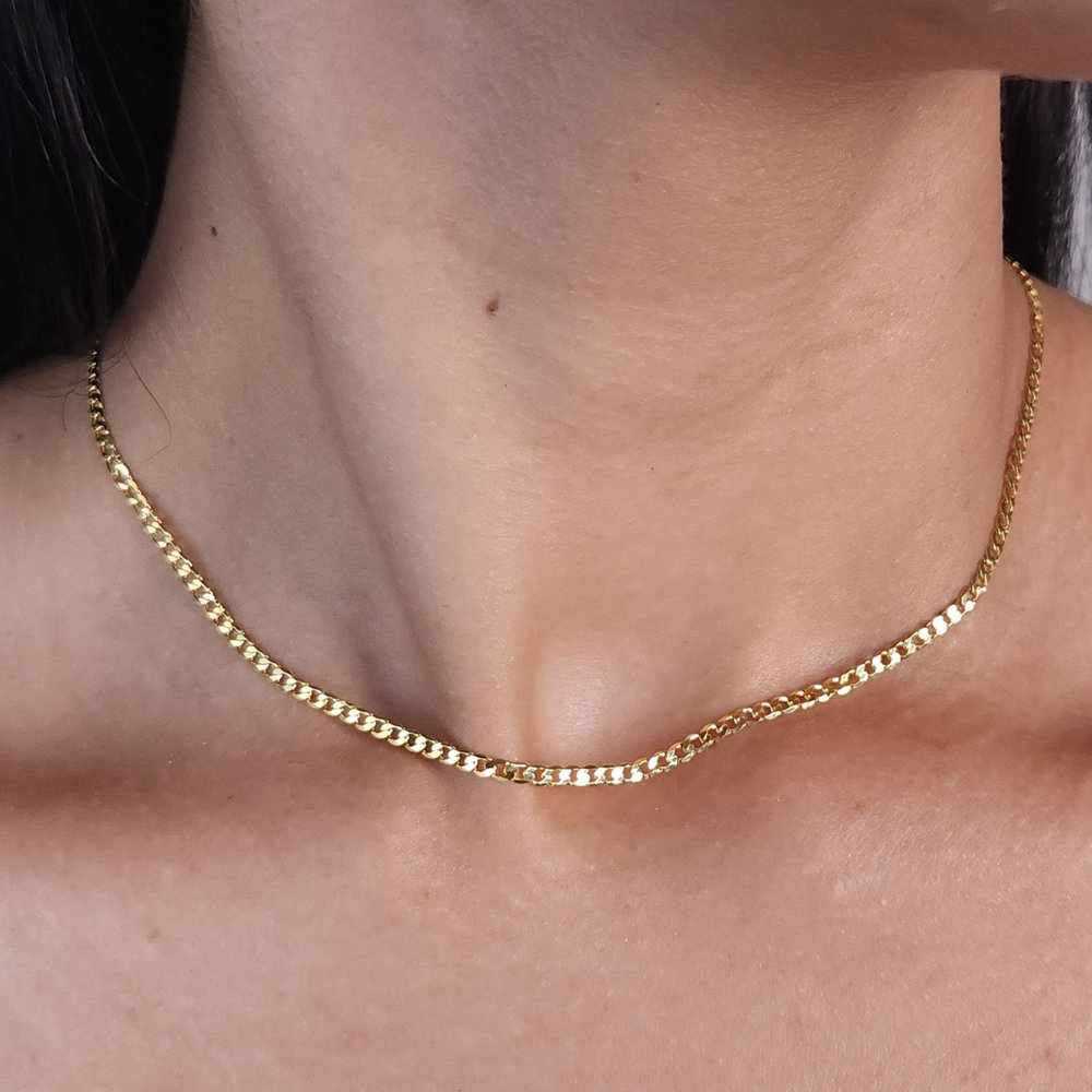 Gargantilha choker elo grumet vazado