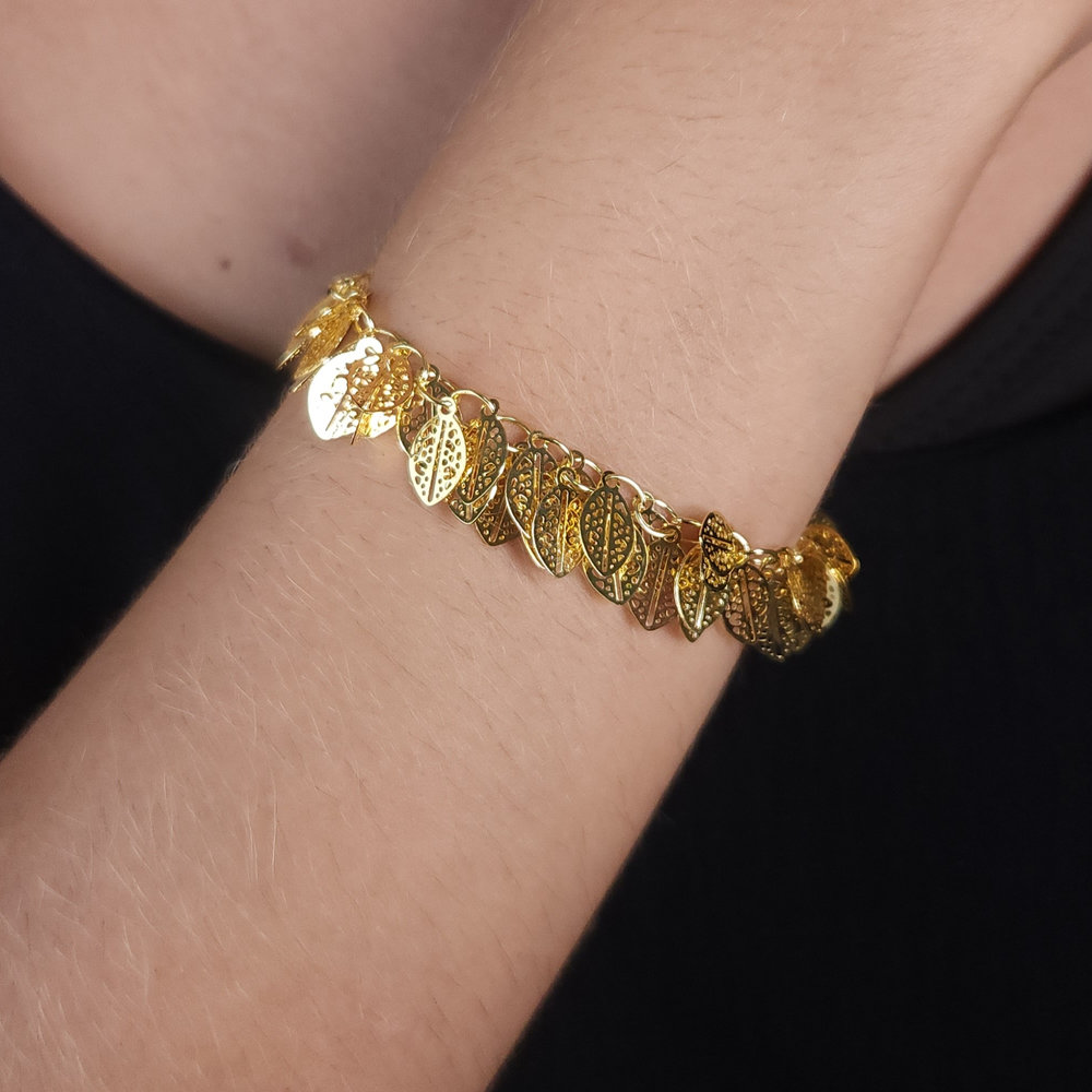 Pulseira detalhe folhas
