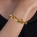 Pulseira elos flores vazadas