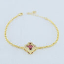 Pulseira com trevo borda cravejada