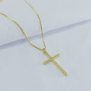 Gargantilha cruz fio cravejado