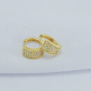 Argola faixa quadrada cravejada