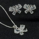 Conjunto borboleta pedra cristal