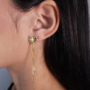 Brinco base coração detalhado com fio veneziana