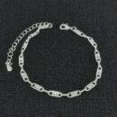 Pulseira elo vazado detalhe bola prateada