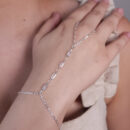 Pulseira de mão pedra baquete cristal