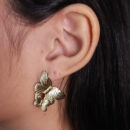 Brinco borboleta dupla  detalhada