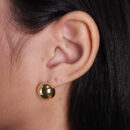 Brinco circulo botão chapeado