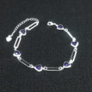 Pulseira elo inglês com corações