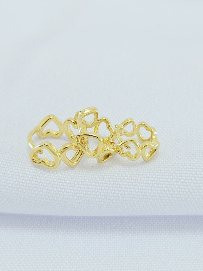 Trio de argolas corações vazados