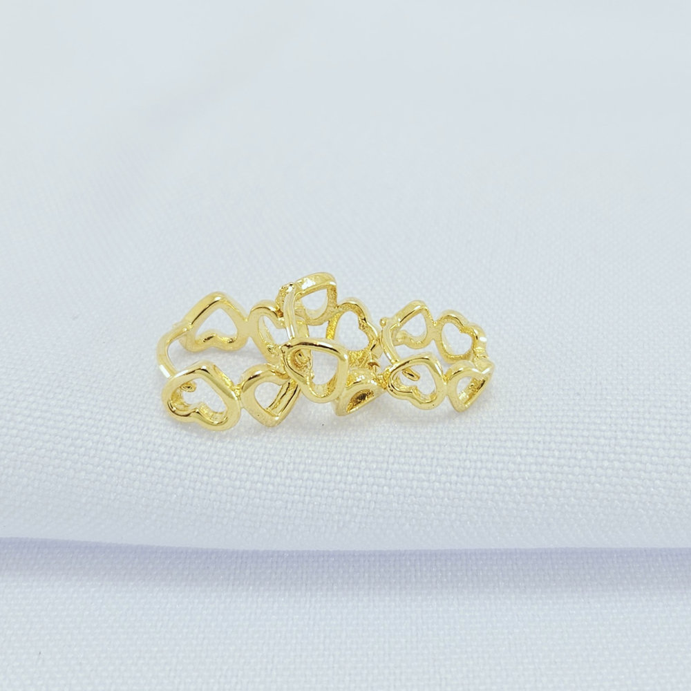 Trio de argolas corações vazados