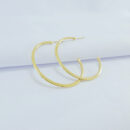 Argola detalhe achatada dourada