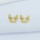 Brinco borboleta detalhada cristal central