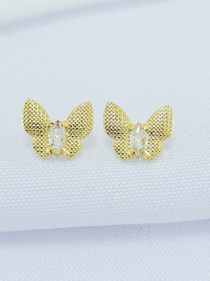 Brinco borboleta detalhada cristal central
