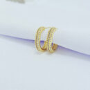 Brinco argola aberta cravejada