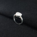 Anel coração boleado cravejado