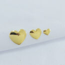 Trio de brincos coração liso