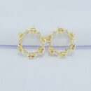 Brinco circulo com pedras navete cristal