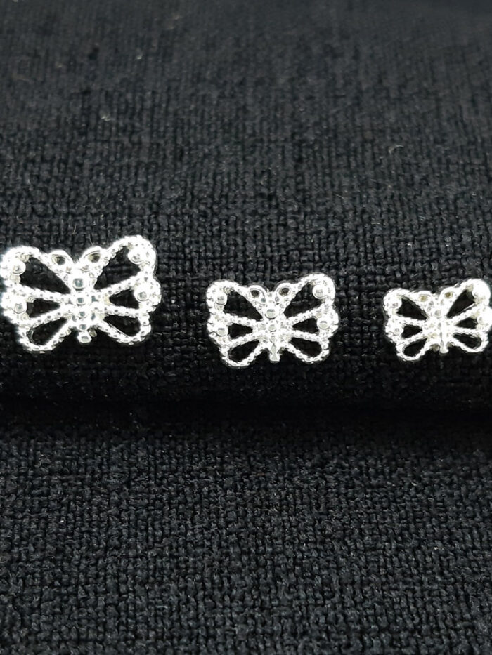 Trio de brincos borboleta vazada