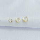 Trio de brincos formato coração