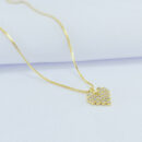 Gargantilha com coração cravejado