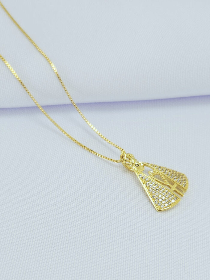 Gargantilha Nossa Senhora Aparecida cravejada