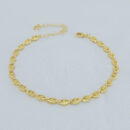 Pulseira elo oval detalhe bolinha lisa