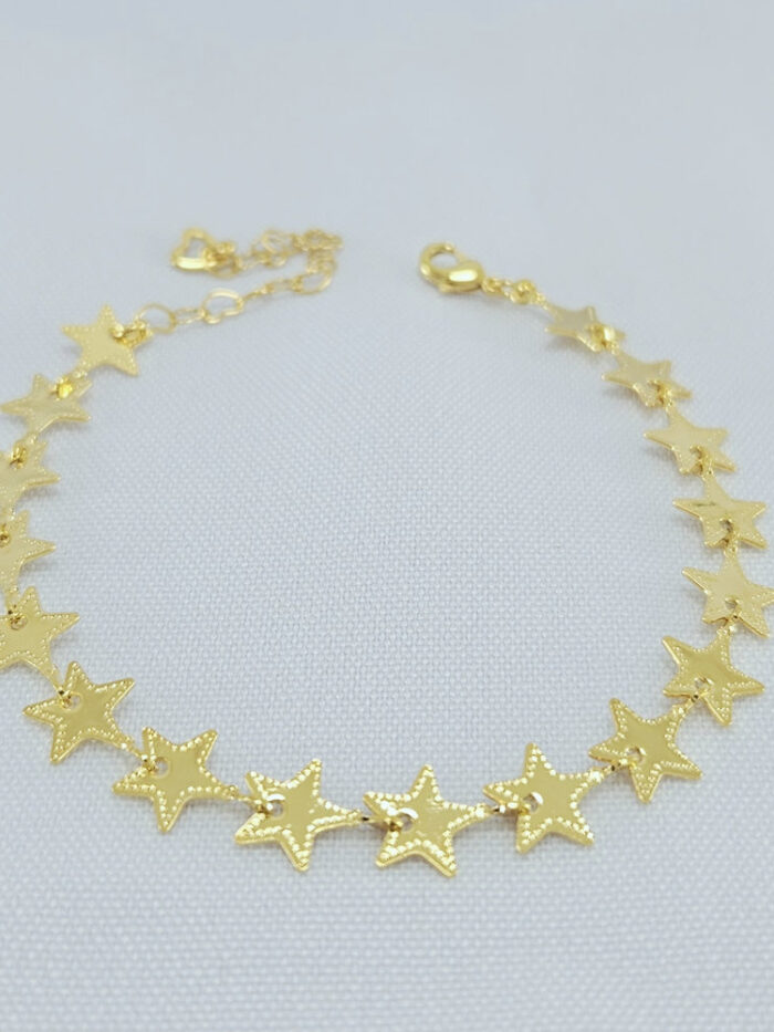 Pulseira estrelas borda detalhada