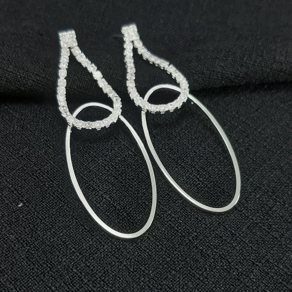 Brinco gota fio riviera e liso