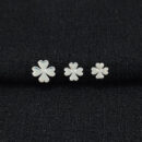 Trio de brincos trevo chapeados