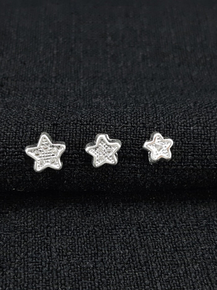Trio de brincos estrelas cravejado
