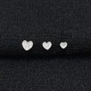 Trio de brincos coração cravejado cristal