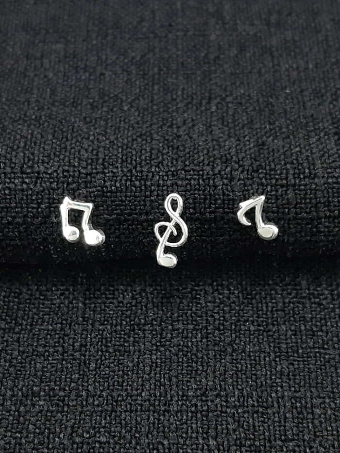 Trio de brincos notas musicais
