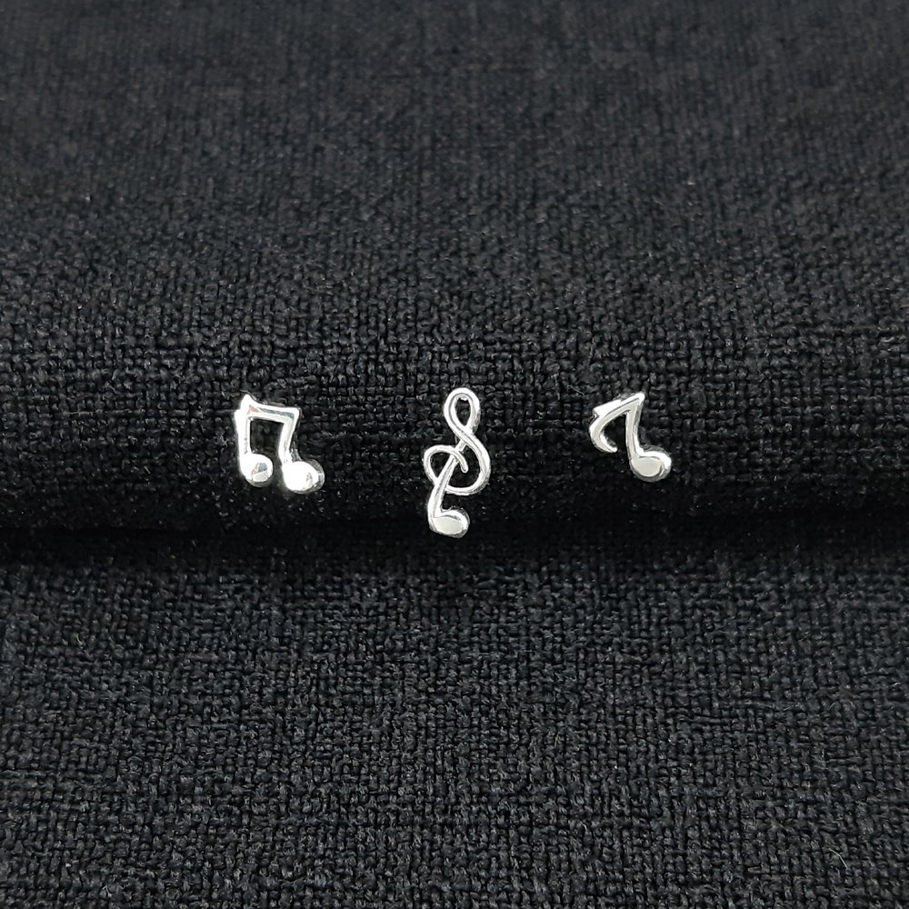 Trio de brincos notas musicais