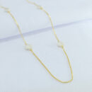 Gargantilha longuinho com trevos brancos