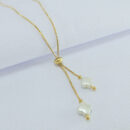 Gargantilha gravatinha trevo branco