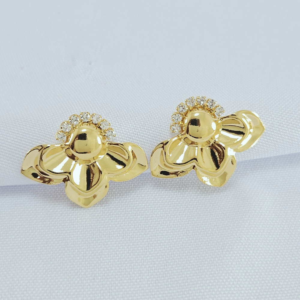 Brinco meia flor detalhe riviera