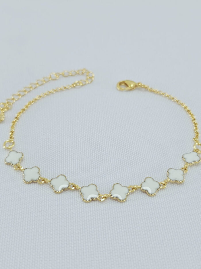 Pulseira trevo esmaltado