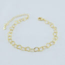 Pulseira elos corações vazados chapeados