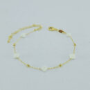 Pulseira trevo branco liso