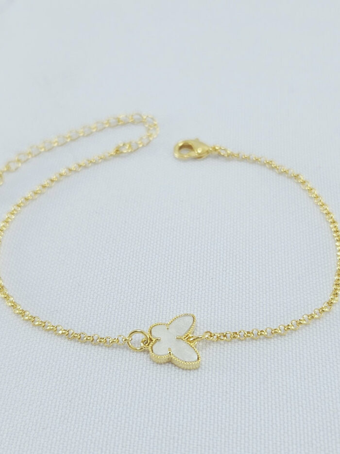 Pulseira borboleta central madre pérola