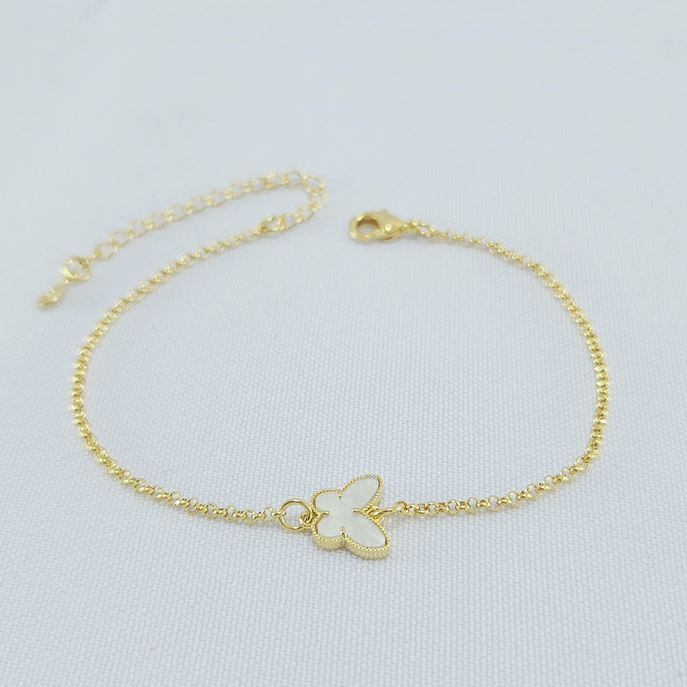 Pulseira borboleta central madre pérola