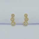 Brinco círculo triplo cravejado