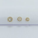 Trio de brincos cristal borda cravejada