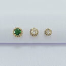 Trio de brincos sortidos borda cravejada