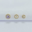 Trio de brincos sortidos borda cravejada