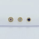 Trio de brincos sortidos borda cravejada