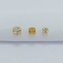 Trio de brincos amarelo e cristal borda detalhada