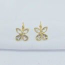 Brinco gancho borboleta cristal